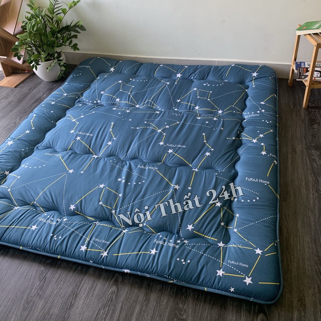 Topper Nệm Bông Gòn Xuất Nhật, Đệm Ngủ Trải Sàn Size 1m x 2m, 1m4 x 2m, 1m6 x 2m, 1m8 x 2m