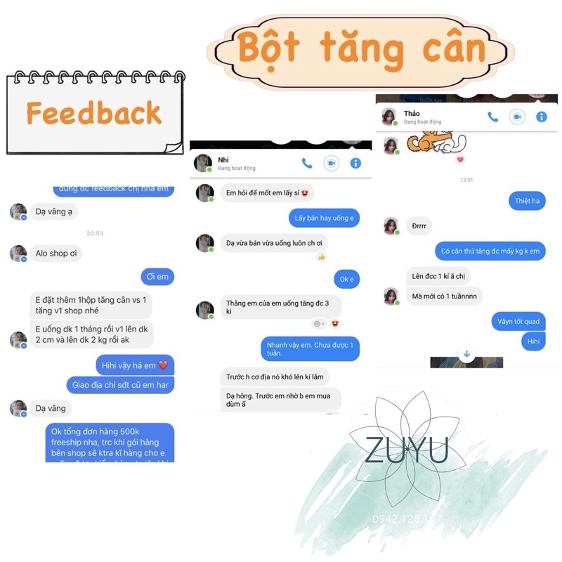 Bột Đậu Tăng Cân ZuYu (Hộp 500 gram uống 1 tháng)