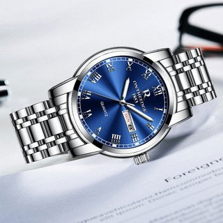 ĐỒNG HỒ NAM R-ONTHEEDGE KÍNH TRÁNG SAPPHIRE DÂY KIM LOẠI KHÔNG GỈ + TẶNG KÈM PIN CAO CẤP