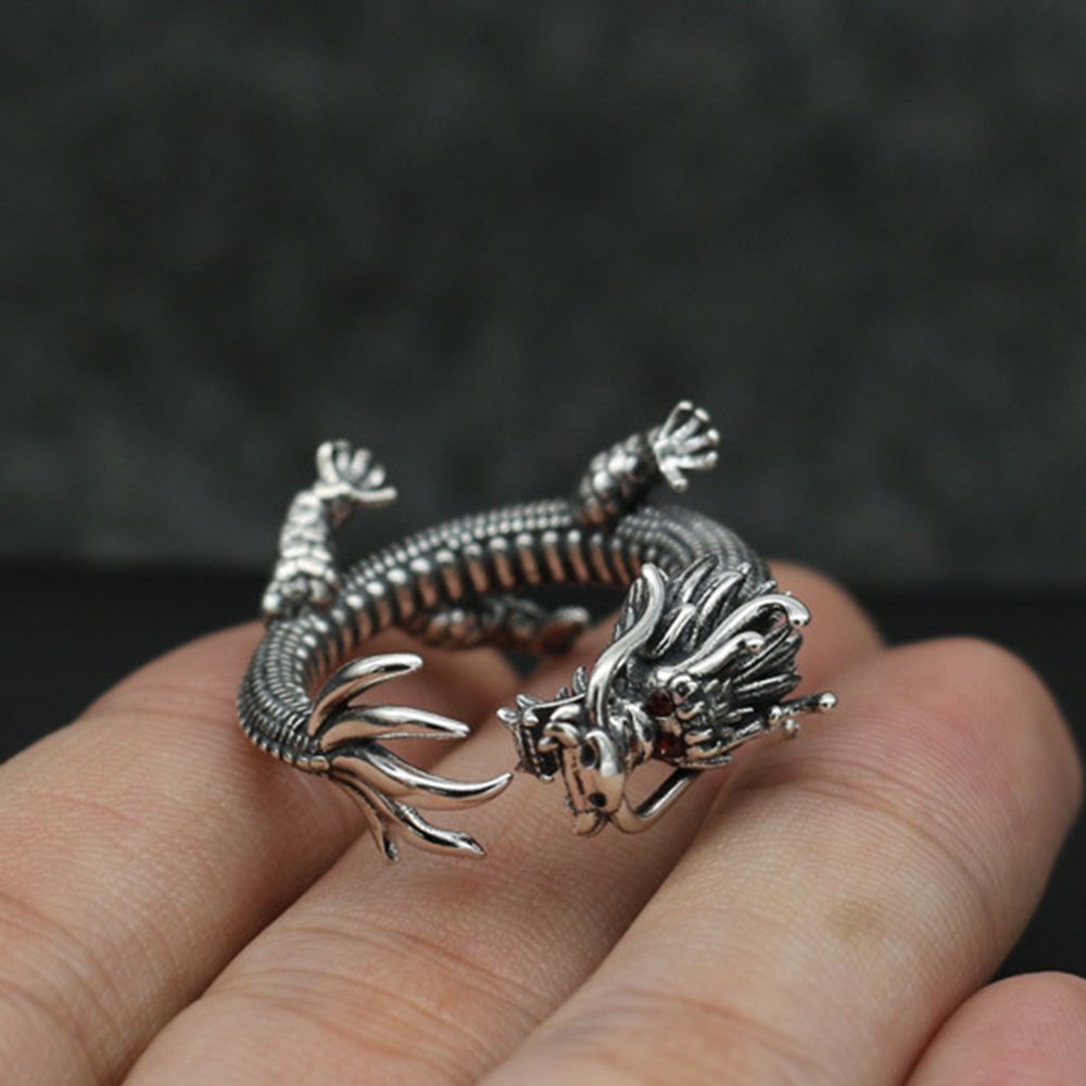 Nhẫn phối hình rồng phong cách Hàn Quốc cá tính thời trang cho nam