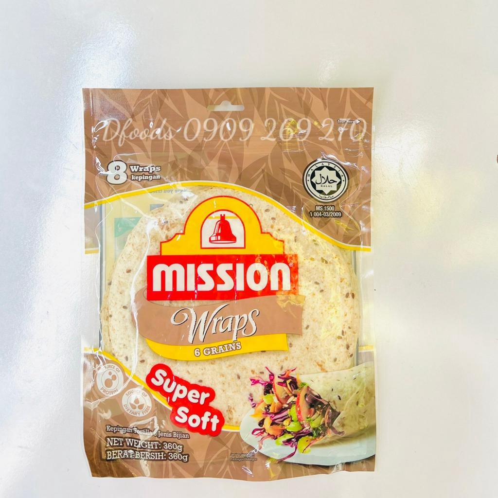 Vỏ bánh Roti Tortillas Wraps Mission gói 360g 8PCS