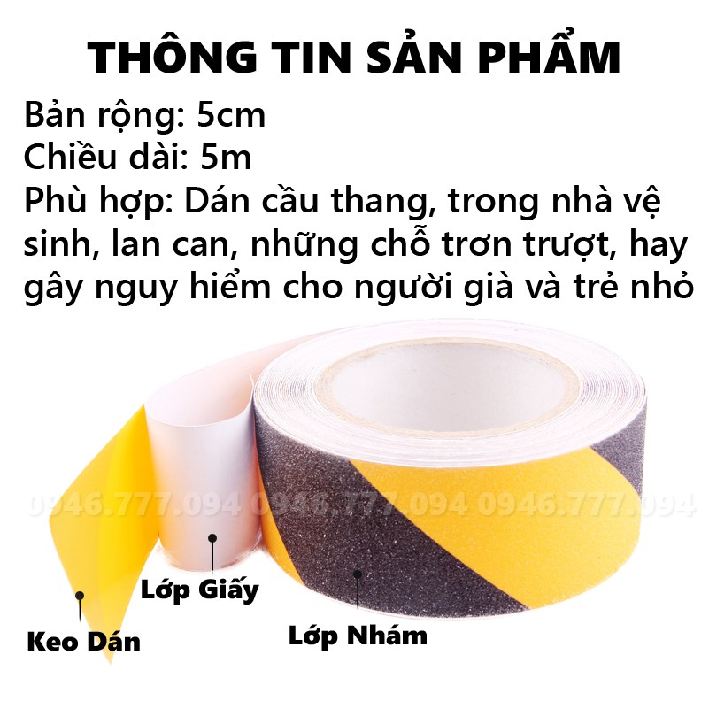 Băng dính chống trơn trượt  Băng keo nhám NANORON dán cầu thang dán bậc cửa ra vào