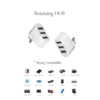 Bộ Chia 3 Cổng USB 2.0 Tốc Độ Cao Cho Laptop Notebook