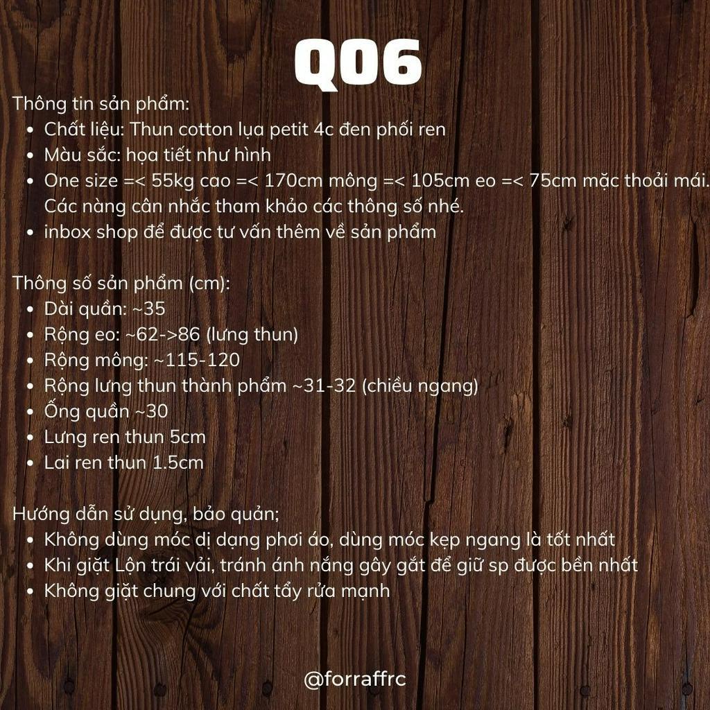 Quần đùi nữ buộc eo kèm phối ren