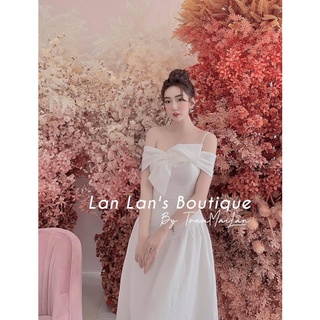 Đầm 2 Dây Xoè Nơ Dự Tiệc Cho Nữ