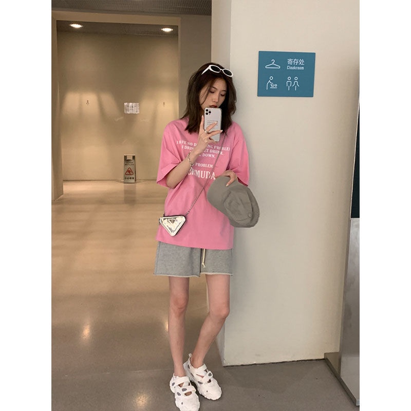 Quần short thể thao lưng cao dáng rộng chất liệu cotton mỏng thời trang mùa hè hàng mới dành cho nữ