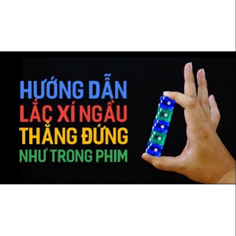 Trọn bộ lắc xí ngầu thẳng đứng [1 ly +  4 viên xí ngầu màu ngẫu nhiên như hình]