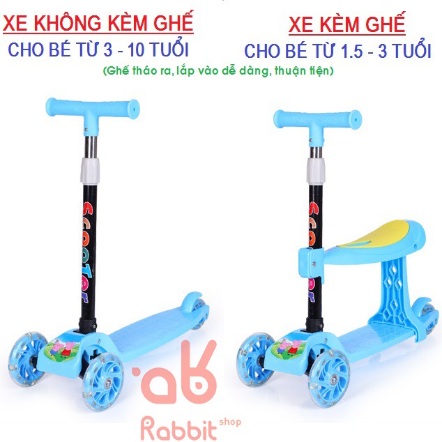 Xe scooter cho bé cao cấp gấp gọn bánh xe phát sáng [XSCT]