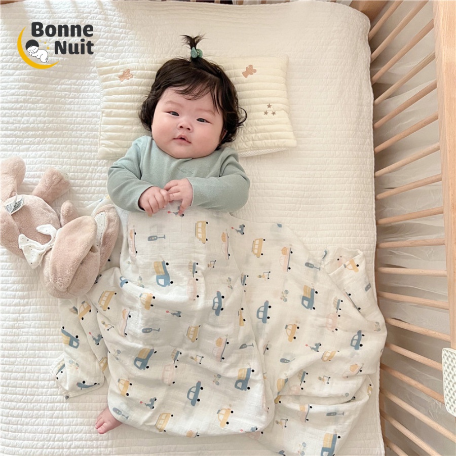 Chăn xô Muslin Organic cho bé dùng làm chăn mỏng, khăn quấn cho bé