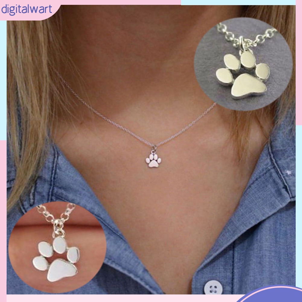 Dây Chuyền Mặt Tròn Hình Bàn Chân Thú Cưng Độc Đáo