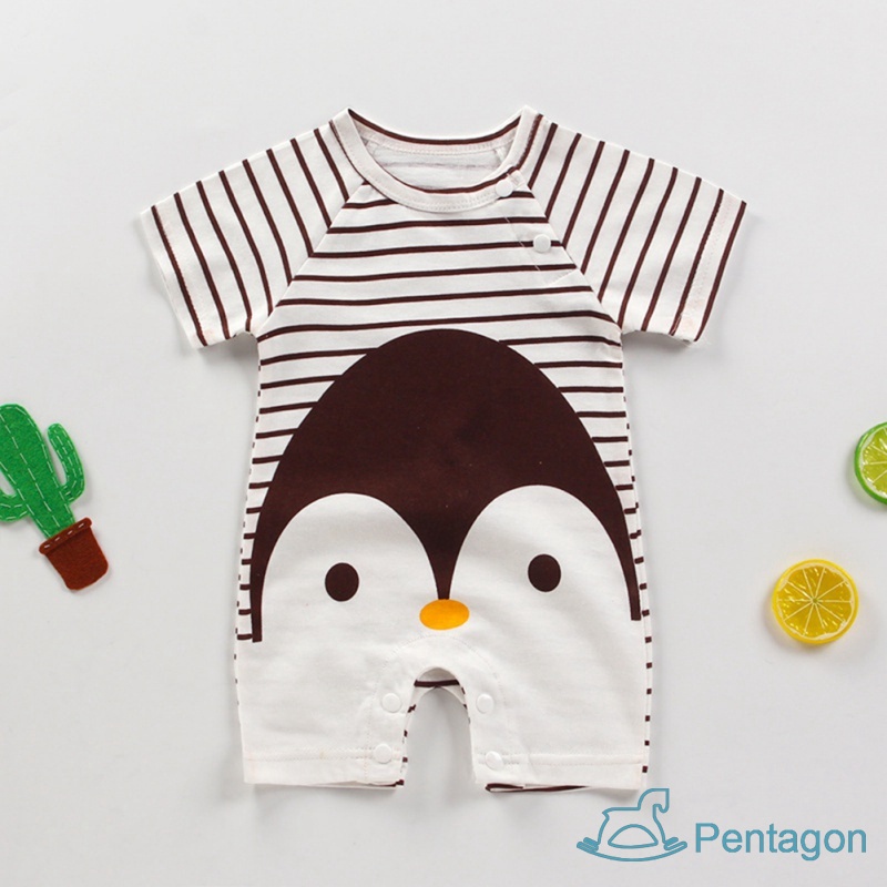 Bộ Áo Liền Quần Tay Ngắn Bằng Cotton Thời Trang Mùa Hè Cho Bé Trai Và Gái