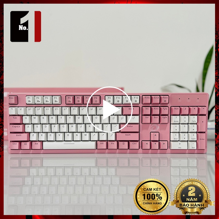 Bàn Phím Cơ Gaming Máy Tính DareU EK1280S Màu Hồng Led RGB Bàn Phím Vi Tính Laptop Pc Chơi Game Dễ Thương Có Dây