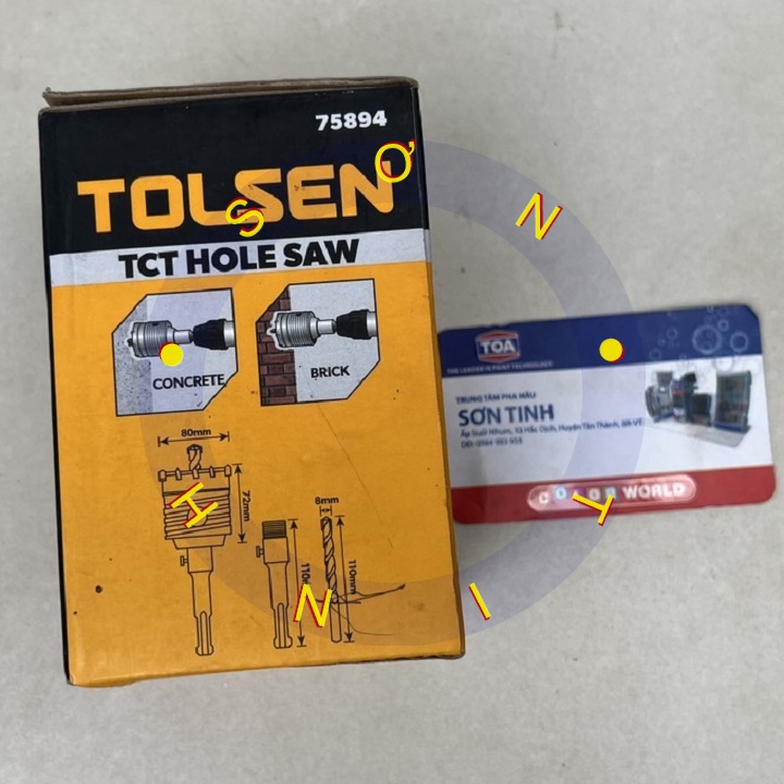 Mũi khoan lỗ khoét lỗ tường bê tông 80mm TOLSEN 75894
