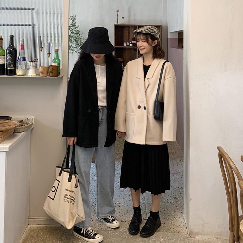 Áo Khoác Dáng Rộng Phong Cách Retro Hàn Quốc Thời Trang Dành Cho Nữ