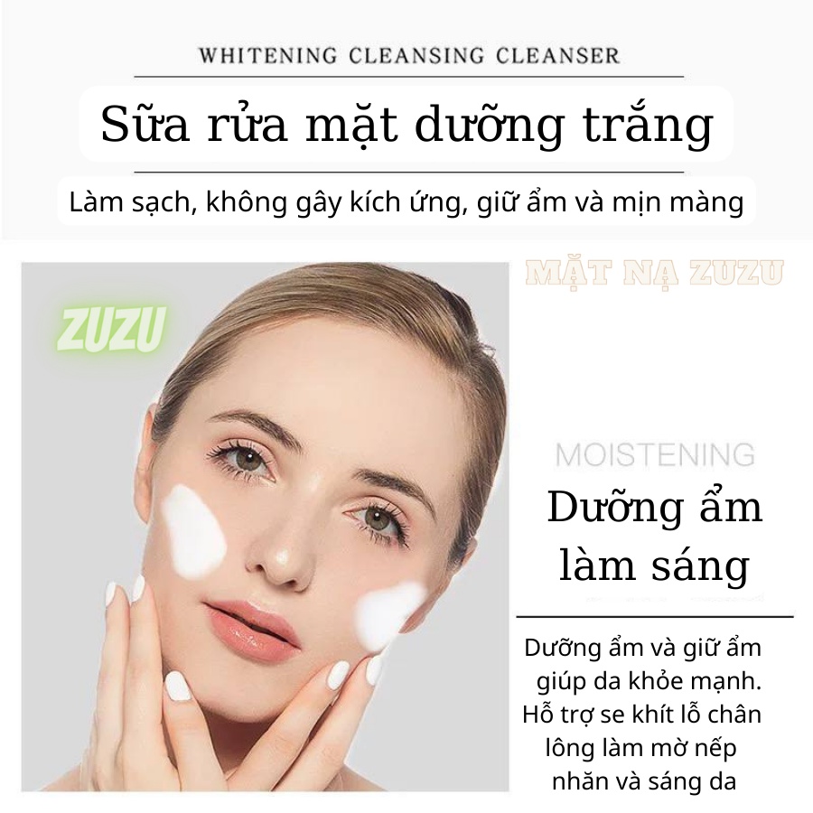 Sữa Rửa Mặt Trắng Da, Sữa Rửa Mặt Ngừa Mụn Kiểm Soát Dầu Thu Nhỏ Lỗ Chân Lông Zu Cosmetics