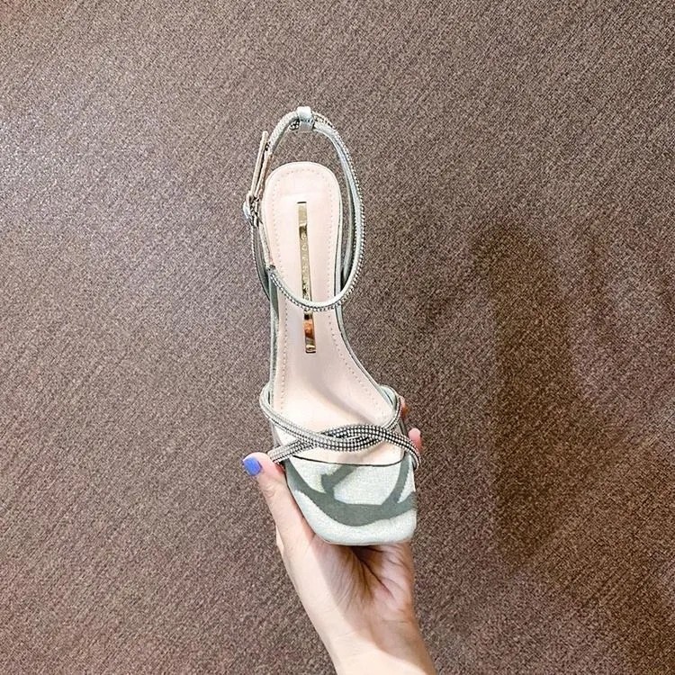 Sandal cao gót MURIOKI Kiki 7CM đính đá cho nữ