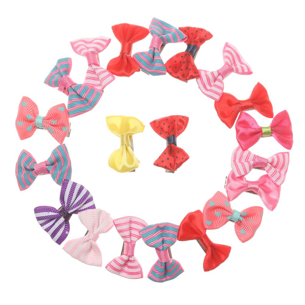 Set 20 Kẹp Tóc Hình Nơ Nhiều Màu Sắc Cho Bé Gái