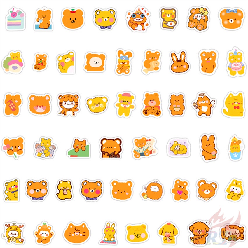 Set 100 nhãn dán trang trí họa tiết Q Kawaii Sunshine Bear độc đáo dễ thương