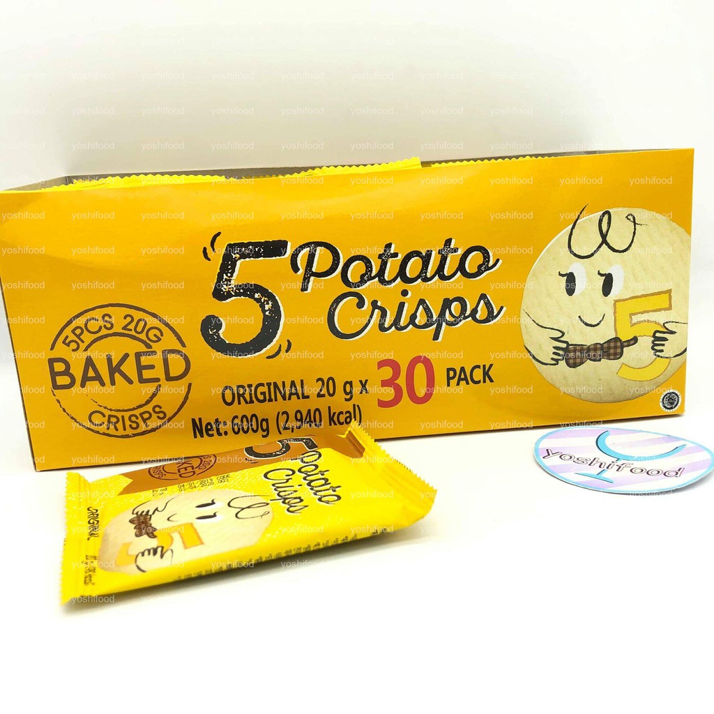 [Sale 50%] [2 Vị] Bánh Khoai Tây 5 Potato Crisps 600gr - Indonesia