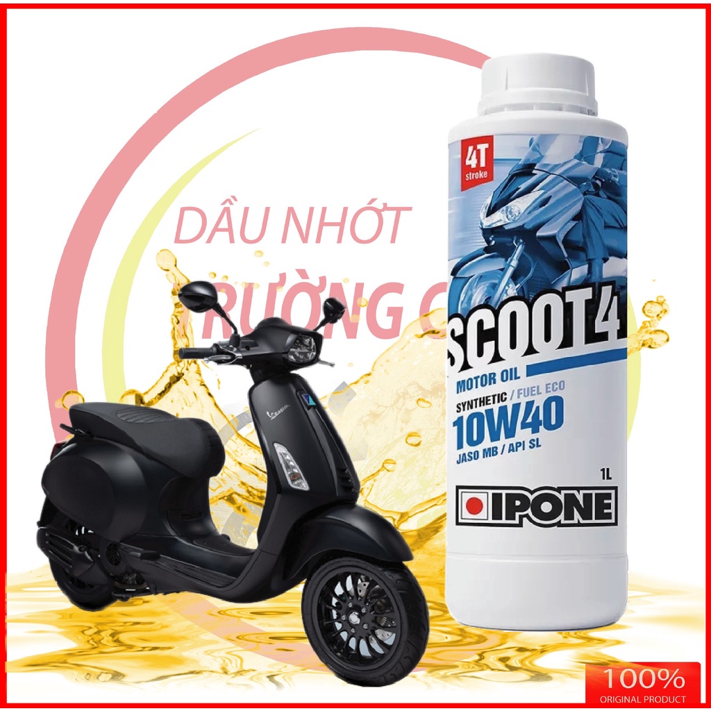 Combo Nhớt tổng hợp 4T Scooter Ipone Scoot 10W-40 1L và hộp số 125ML