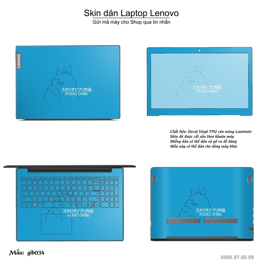 Skin dán Laptop Lenovo in hình Ghibli movies (inbox mã máy cho Shop)