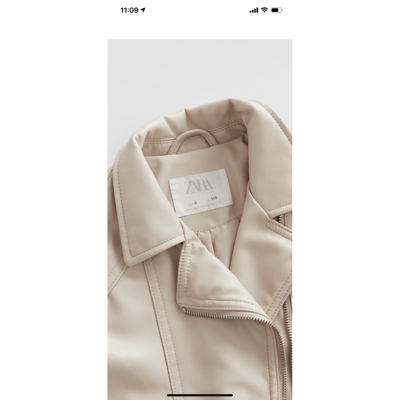 Áo khoác biker giả da Zara size 11-12 , new tag