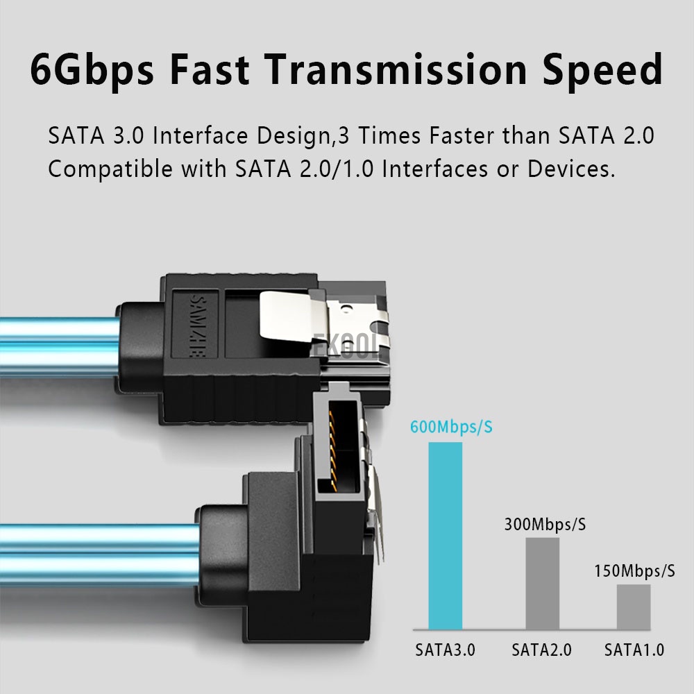 Dây Cáp Samzhe Sata Iii 6.0 Gbps Cho Hdd Ssd Dvd Pc Data 50 / 100cm | BigBuy360 - bigbuy360.vn