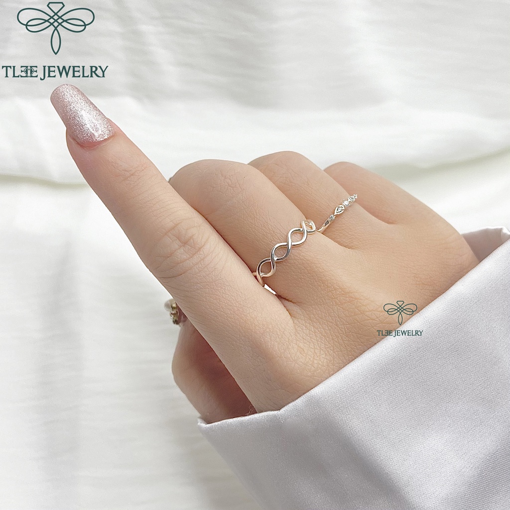 Nhẫn bạc unisex TLEE sóng đan chéo basic đơn giản TleeJewelry A0103