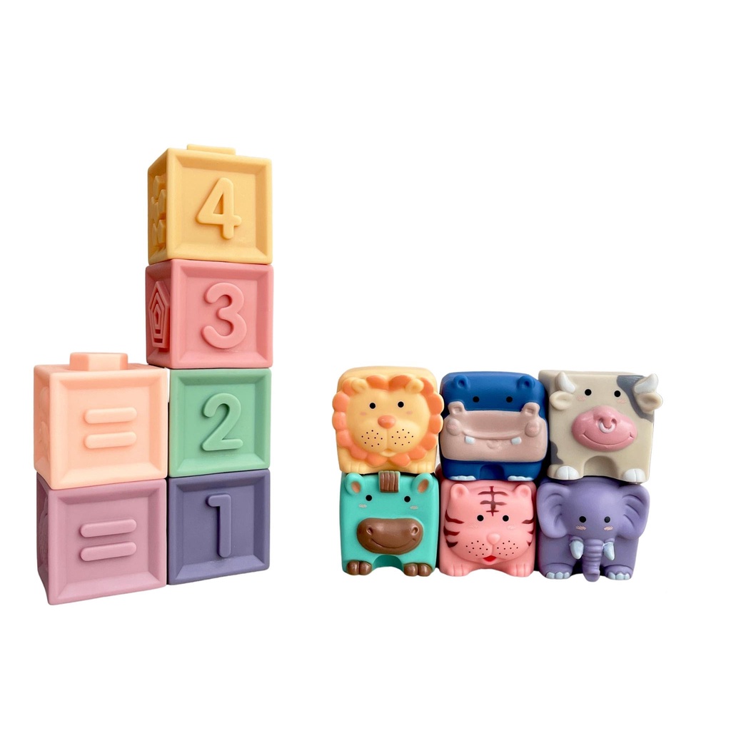 Bộ đồ chơi khối lắp ráp âm nhạc dành cho béHINATA - Chạm nổi 3D những họa tiết dễ thương BDC33