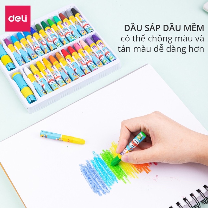 Bút sáp dầu hữu cơ Deli 12/18/24 màu Color Oil Pastel