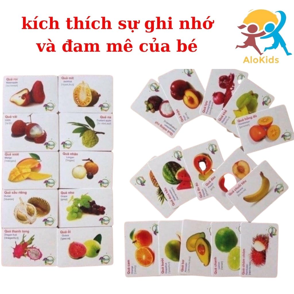 Bộ Thẻ Học Thông Minh 16  Có 416 Chủ Đề Thẻ Song Ngữ Anh, Việt Cho Bé Alokidstb