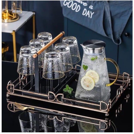Khay đựng cốc, bánh decor inox tráng gương