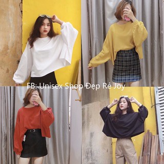 ÁO THUN CROPTOP TRƠN FORM RỘNG TAY DÀI BASIC 2