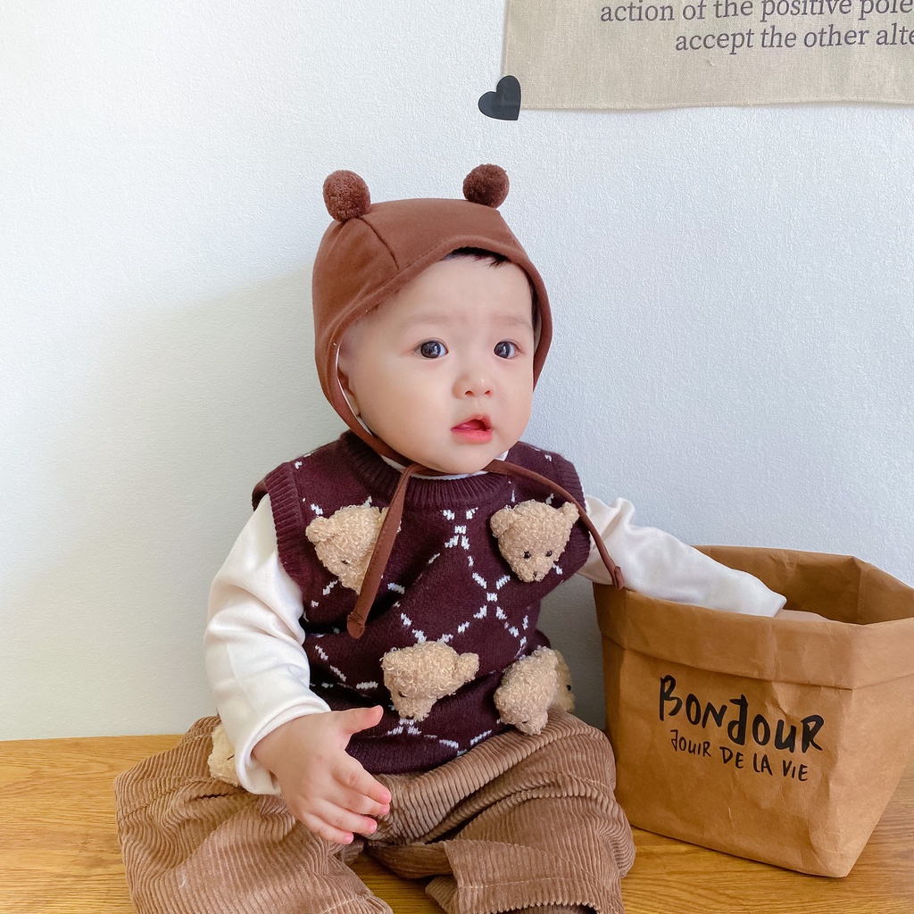 Áo Sweater Dệt Kim Sát Nách Kiểu Vintage Dễ Thương Cho Bé Sơ Sinh