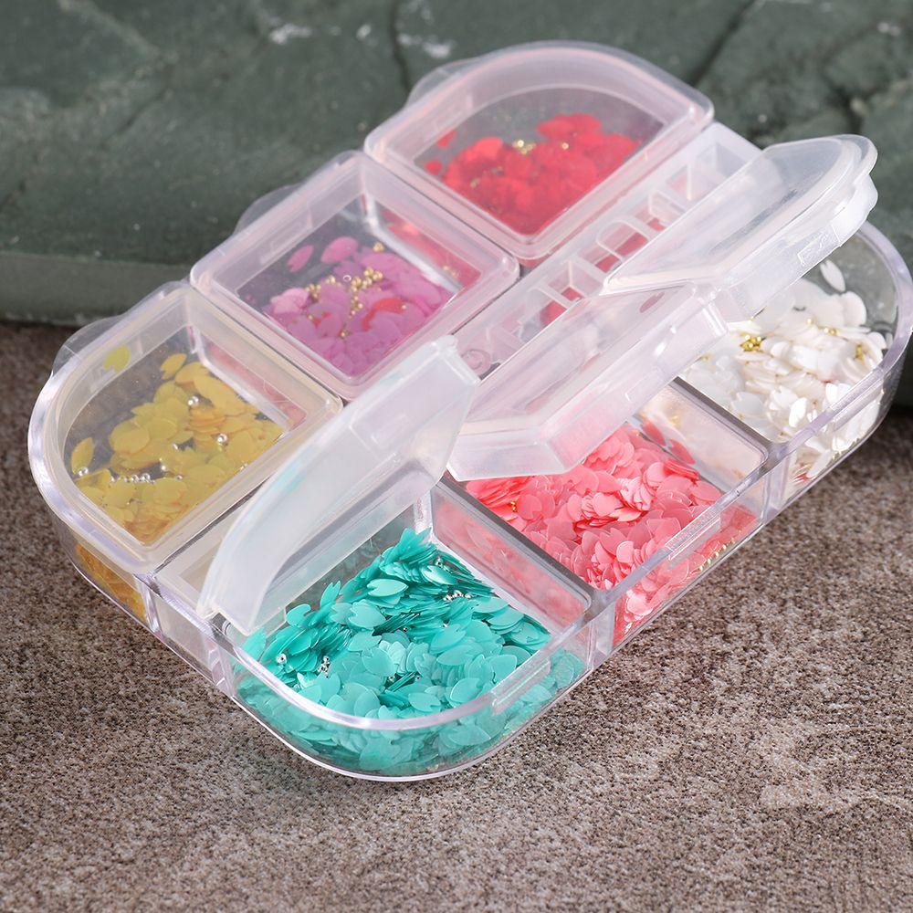 EUTUS 6 Grids Nail Accessories Nails Decorations DIY Cherry Blossom Slices Resin|Ball New Manicure Acrylic Charms