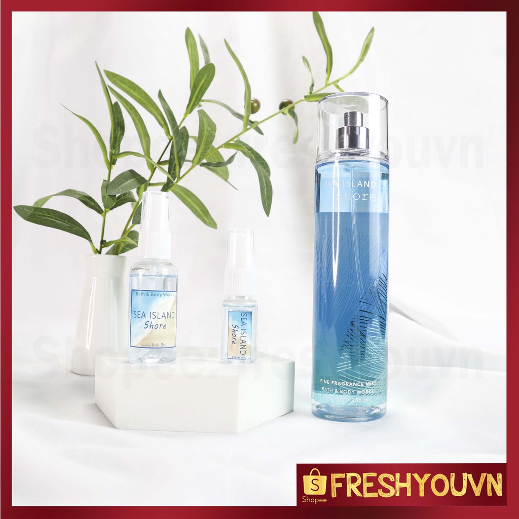 Sea Island Shore - 10ml & 30ml Xịt thơm toàn thân Body Mist Bath & Body Works Sea Island Cotton - Mát