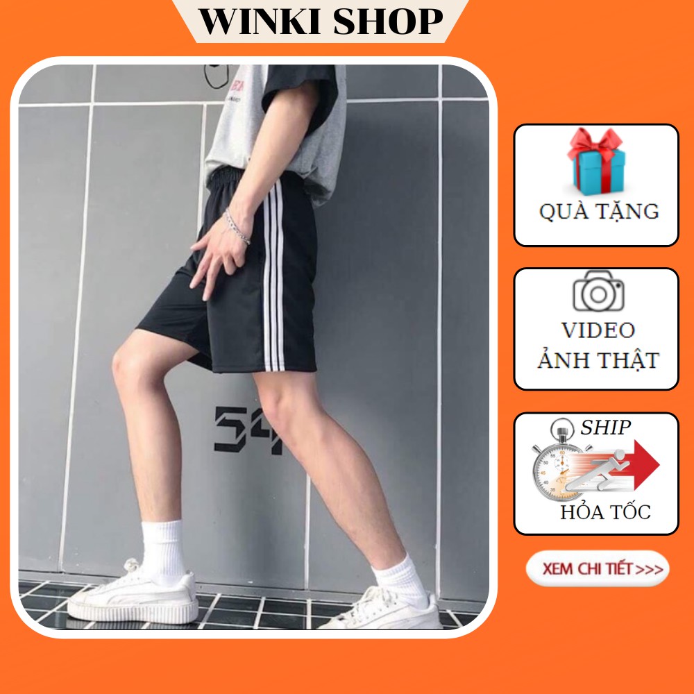 Quần đùi 3 sọc trắng ,quần short Nữ sọc thể thao unisex