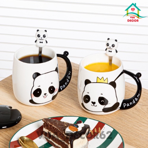 Cốc Uống Nước, Ly Nước Có Nắp, Thìa Decor Dễ Thương 400ml HV01