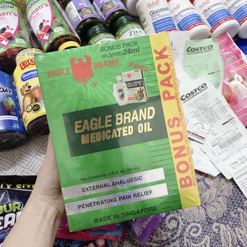 Dầu Gió Xanh Con Ó Mỹ Eagle Brand 2 nắp 24ml.