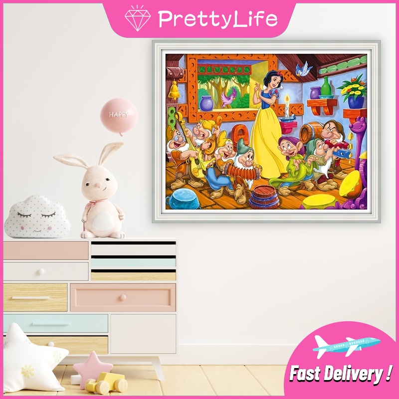 Bộ Tranh Đính Đá 5D Họa Tiết Công Chúa Và Chuột Hoạt Hình Độc Đáo Diy Dùng Trang Trí