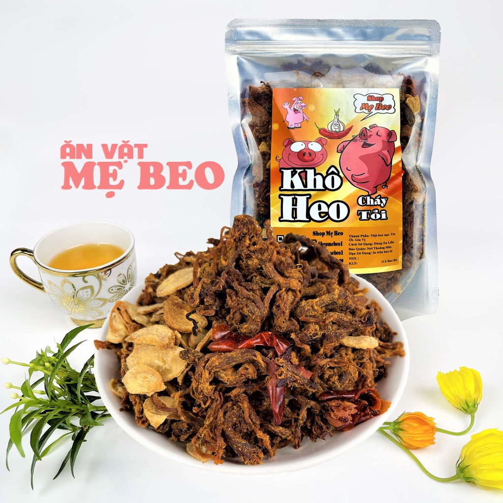 Khô heo cháy tỏi 500Gr Mẹ Beo ăn vặt cực ngon | BigBuy360 - bigbuy360.vn