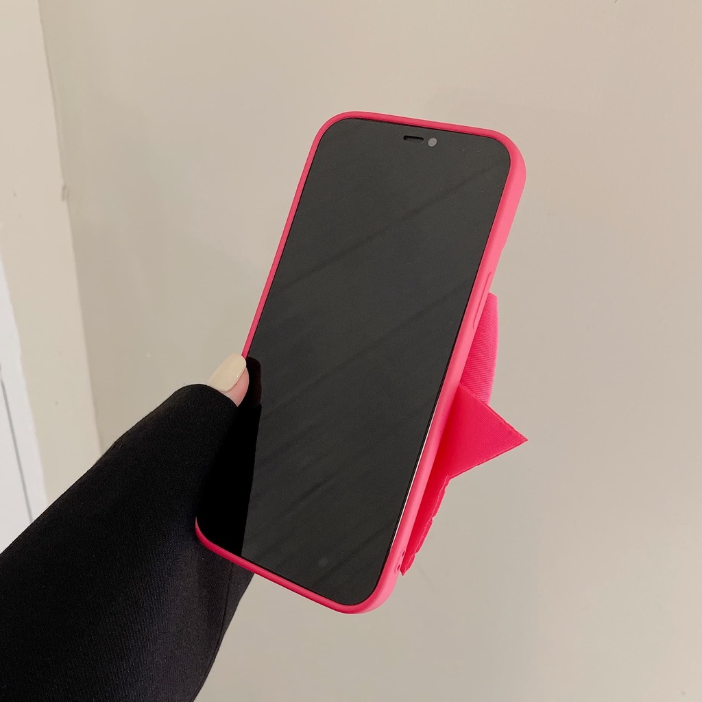 Ốp Điện Thoại Màu Hồng Và Bạc Thiết Kế Nơ To 3D Chống Sốc Cho iPhone 14 / 13 / 12 / 11 / X / 8 / 7P