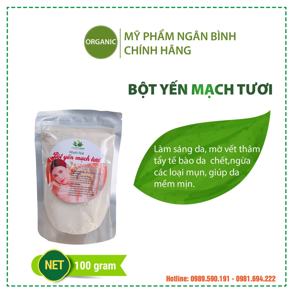 Mặt nạ bột yến mạch tươi thúc đẩy phát triển tế bào mới, da đàn hồi, mềm mịn, chống lão hóa