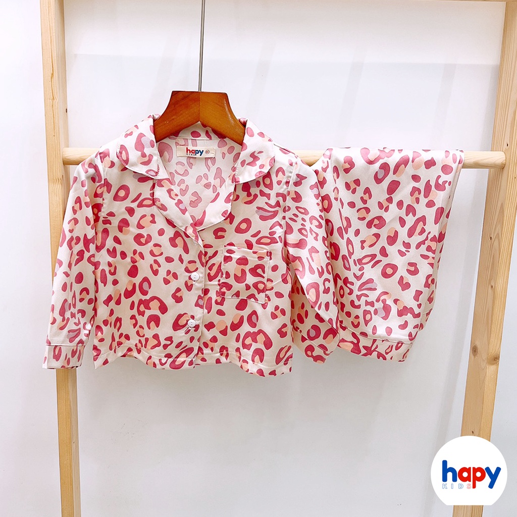 Bộ pijama lụa ngọc trai cho bé gái, bộ ngủ dài tay mặc nhà cho bé từ 9-20kg Hapykids 22.Pija.03