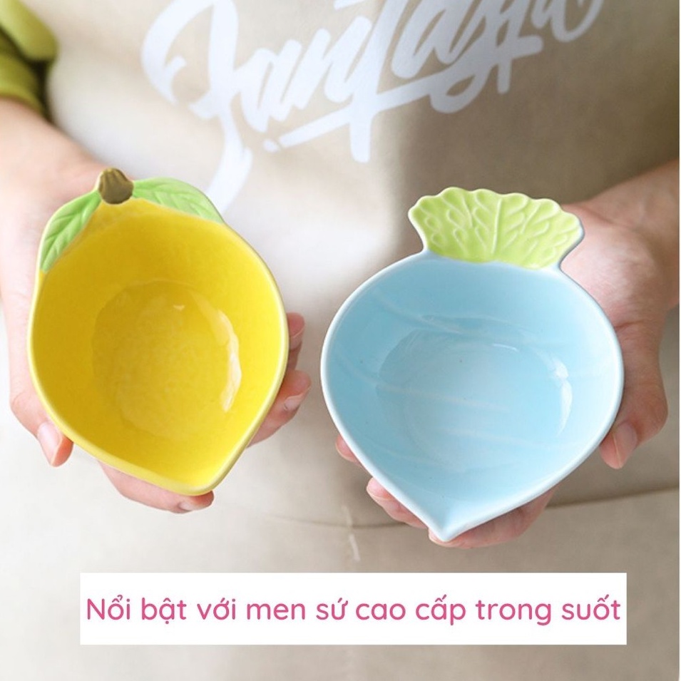 Bát Ăn Dặm Kiểu Nhật Gốm Sứ Cho Bé 5-6 Tháng Hình Hoa Quả Dễ Thương Chịu Nhiệt Cao An Toàn Cho Bé