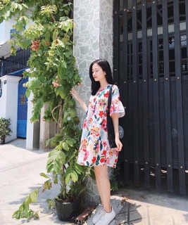 Váy hoa suông