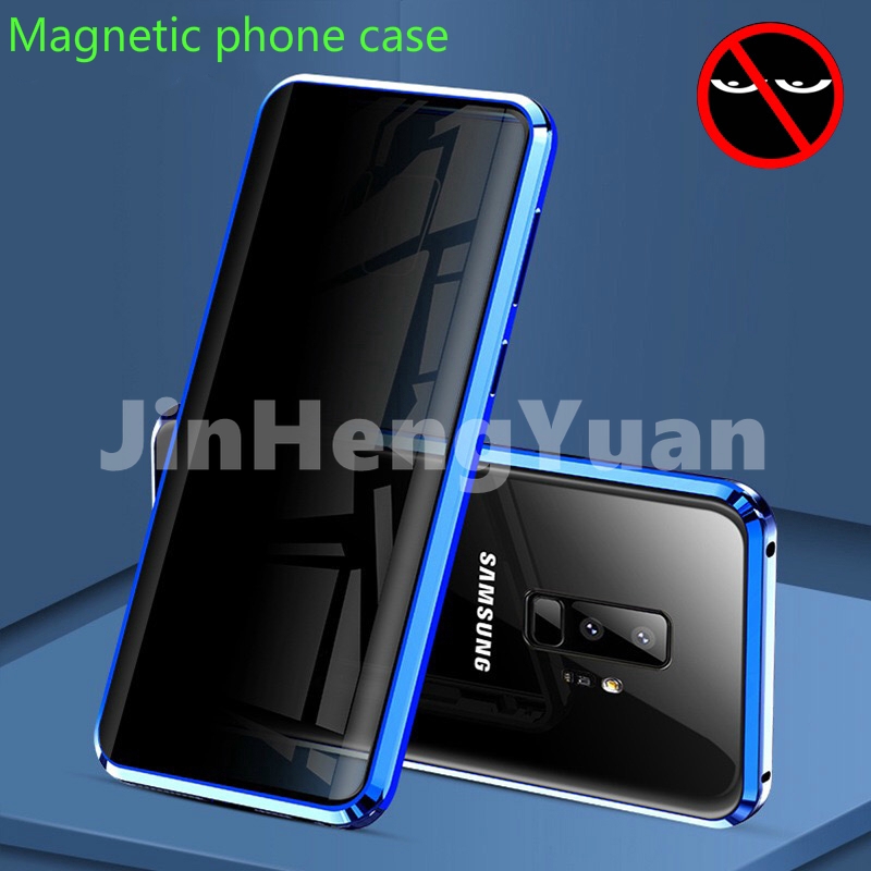 Ốp lưng kim loại cường lực từ tính chống nhìn trộm cho Samsung Galaxy S8 S9 S10 Plus Note 8 9 10