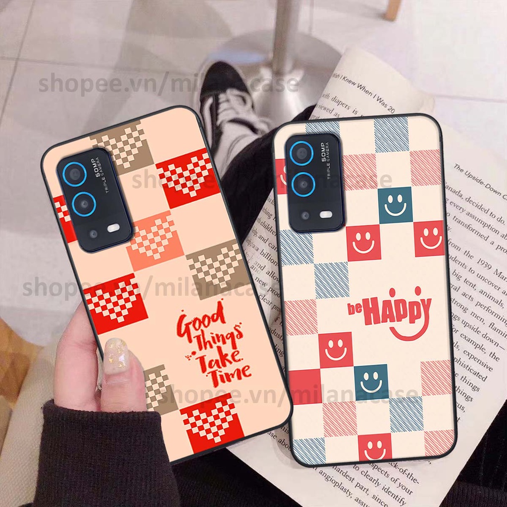 Ốp Oppo A54 / A55 caro họa tiết nhiều màu sắc siêu đẹp thời trang cá tính