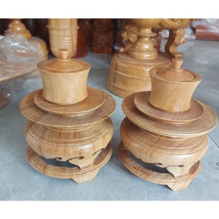 Cặp đài nước thờ cúng gỗ gõ đỏ (2 cái)