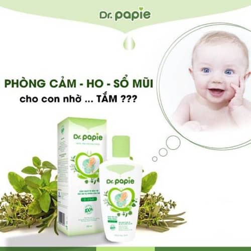 Nước Tắm Thảo Dược Dr.Papie Cho Bé Giúp Ngăn Ngừa Và Giảm Các Vấn Đề Về Da 250ml